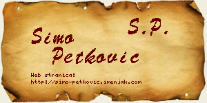 Simo Petković vizit kartica